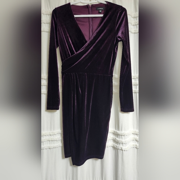 le chateau Dresses & Skirts - Le Chateau Deep Purple Faux Wrap Long Sleeve Dress.
